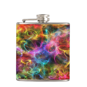 Colourful Grunge Random Swirls Hip Flask