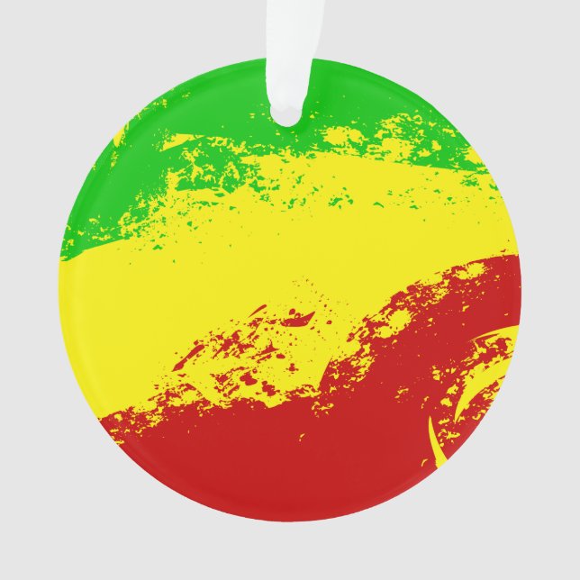 Colourful Grunge Reggea Background Ornament (Front)