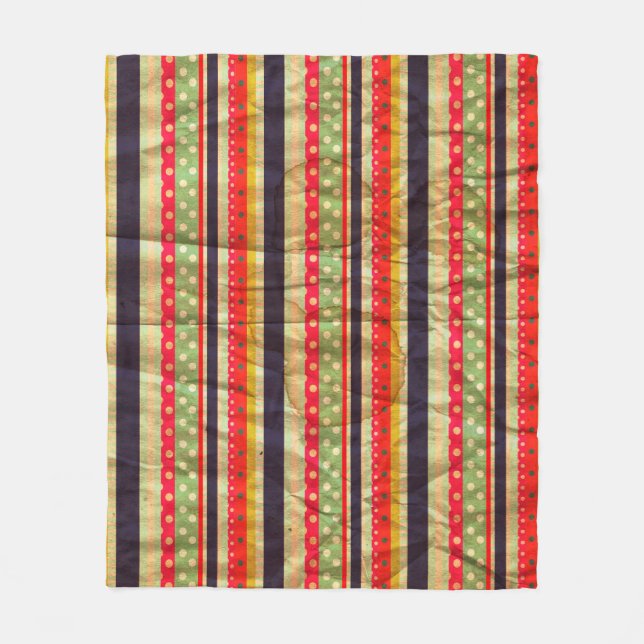 Colourful grunge stripes seamless pattern fleece blanket (Front)