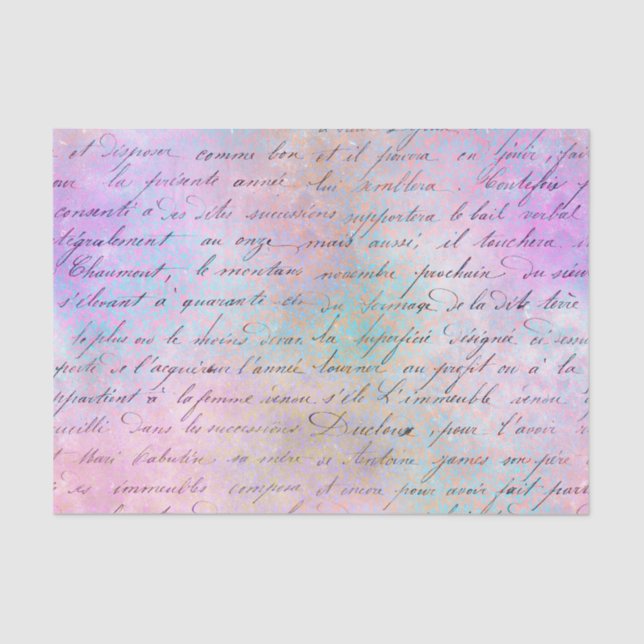 Colourful Grunge Vintage Calligraphy Tissue Paper (Front)