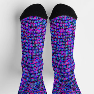 Colourful Grungy Circles Socks