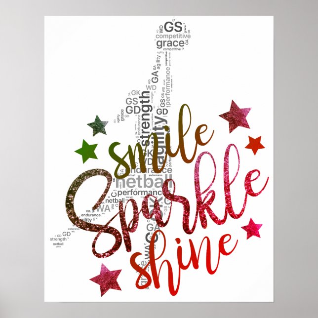 Colourful GS Inspirational Netball Quote Poster (Front)