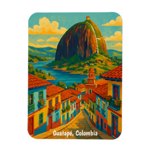 Colourful Guatape El Penol Rock Colombia Magnet