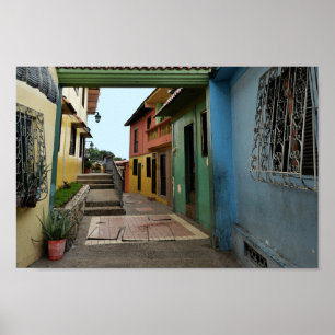 Colourful Guayaquil Alley Poster