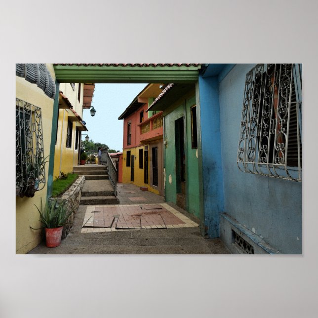 Colourful Guayaquil Alley Poster (Front)