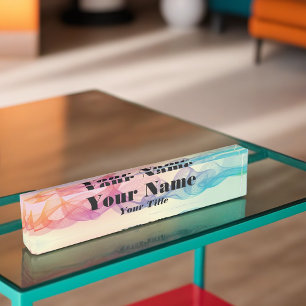 Colourful Guilloche Lines Nameplate