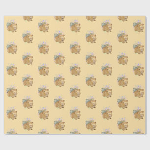 Colourful Guinea Pig Trio Rainbow Paint Splash Gif Wrapping Paper