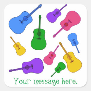 Colourful Guitar Collage Your Message Stickers