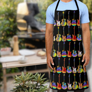 Colourful Guitar Pattern Apron