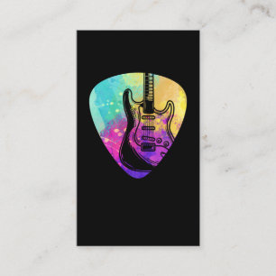 Colourful Guitar Pick Player Musician Guitarist Business Card
