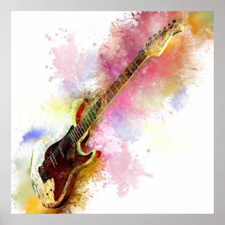 Colourful guitar poster