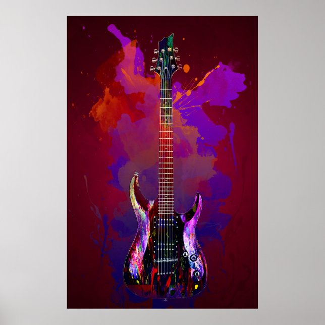 Colourful guitar poster (Front)