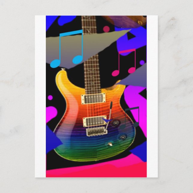 Colourful Guitar - Rock On! Postcard (Front)