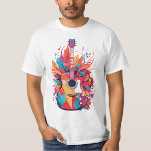 Colourful Guitar Splash Art Clip Art with AI Gener T-Shirt