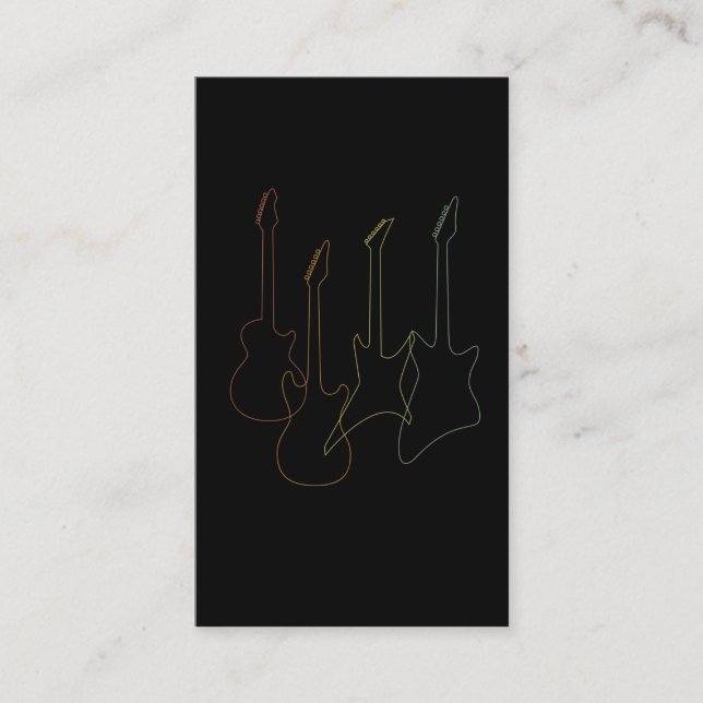 Colourful Guitars Musician and Guitarist Business Card (Front)