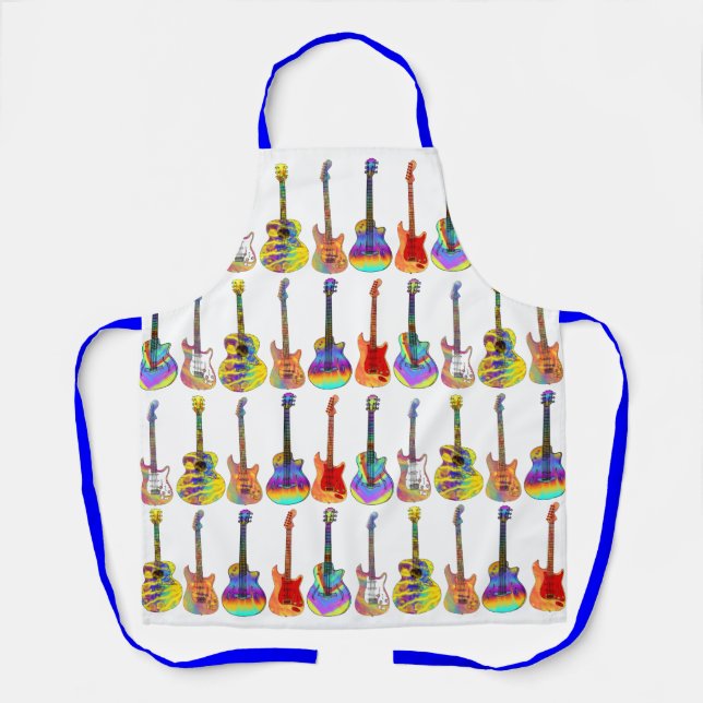 Colourful Guitars Pattern Apron (Front)
