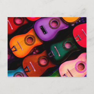 Colourful Guitars Postcard
