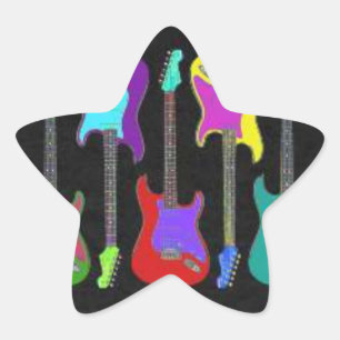 Colourful Guitars Star Sticker