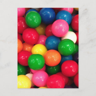 Colourful Gum Ball Candy Postcard