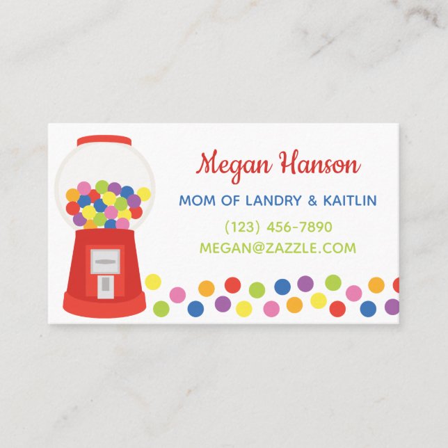 Colourful Gumballs Business or Contact Cards (Front)