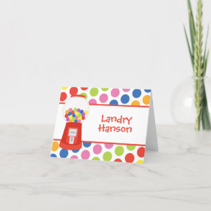 Colourful Gumballs Personalised Folded Note Cards