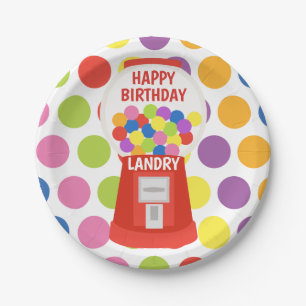 Colourful Gumballs Personalised Party Plates