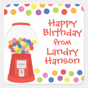 Colourful Gumballs Personalised Stickers