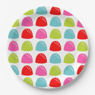 Colourful Gumdrop Pattern – Retro Candy Design Paper Plate