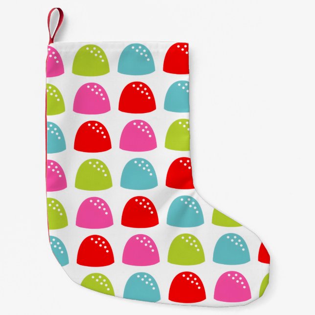Colourful Gumdrop Pattern – Retro Candy Design Small Christmas Stocking (Front)