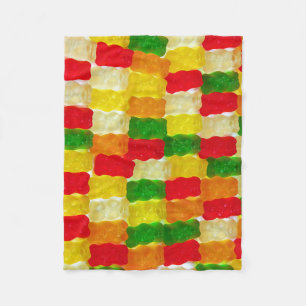Colourful gummi bear candy fleece blanket