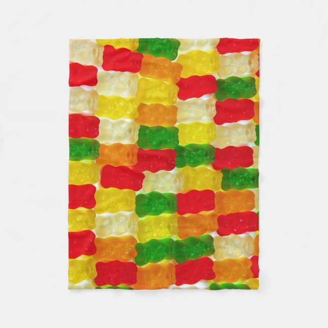 Colourful gummi bear candy fleece blanket (Front)