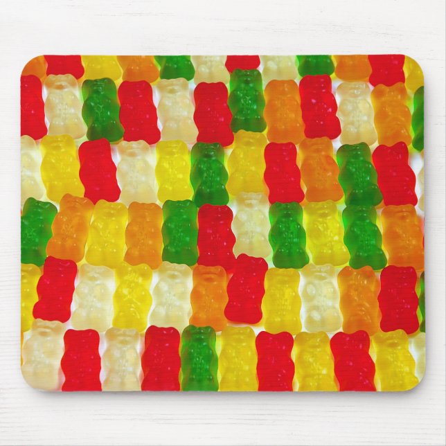 Colourful gummi bear candy mouse mat (Front)