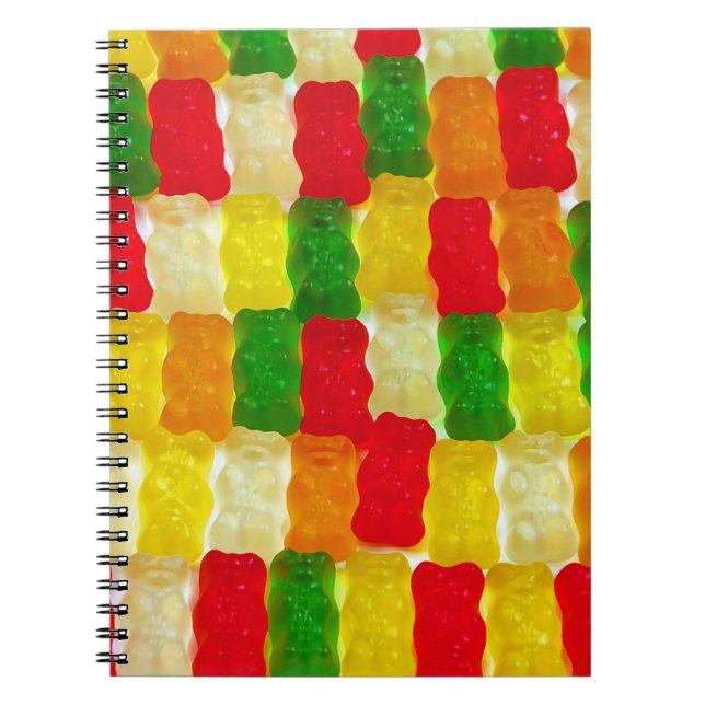 Colourful gummi bear candy notebook (Front)