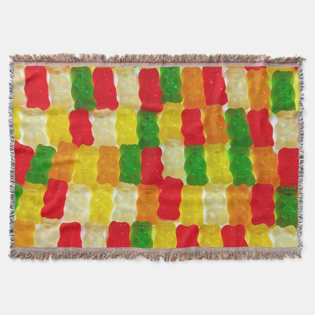 Colourful gummi bear candy throw blanket (Front)