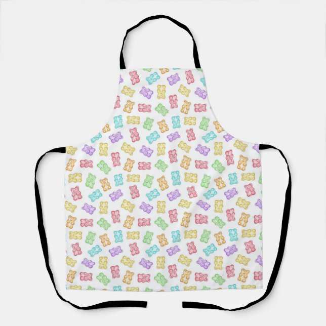 Colourful Gummy Bear Pattern | Cute Candy Rainbow  Apron (Front)