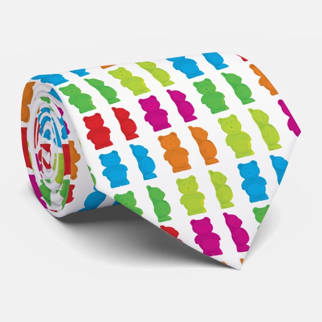 Colourful Gummy Bears Novelty Tie (Rolled)