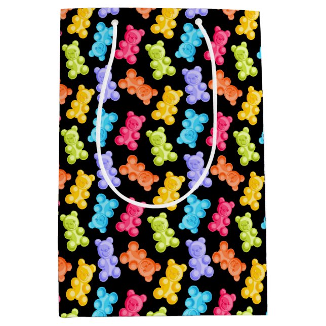 Colourful Gummy Candy Bears  Medium Gift Bag (Front)