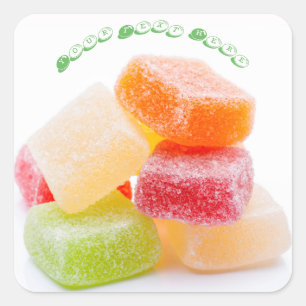 Colourful Gummy Square Sweets Square Sticker
