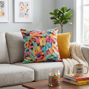 Colourful Gummy Worms Cushion