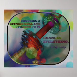 Colourful Gym Poster with Weights 004