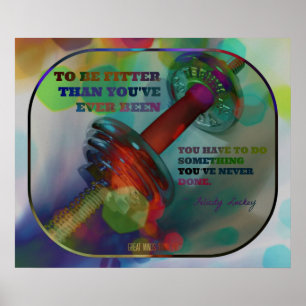 Colourful Gym Poster with Weights 005