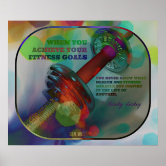 Colourful Gym Poster with Weights 006