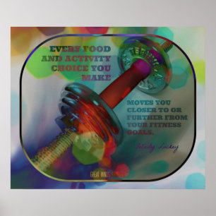 Colourful Gym Poster with Weights 016