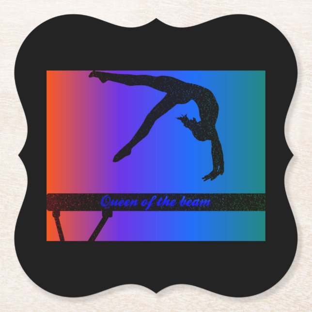 Colourful Gymnastics Paper Coasters (Front)