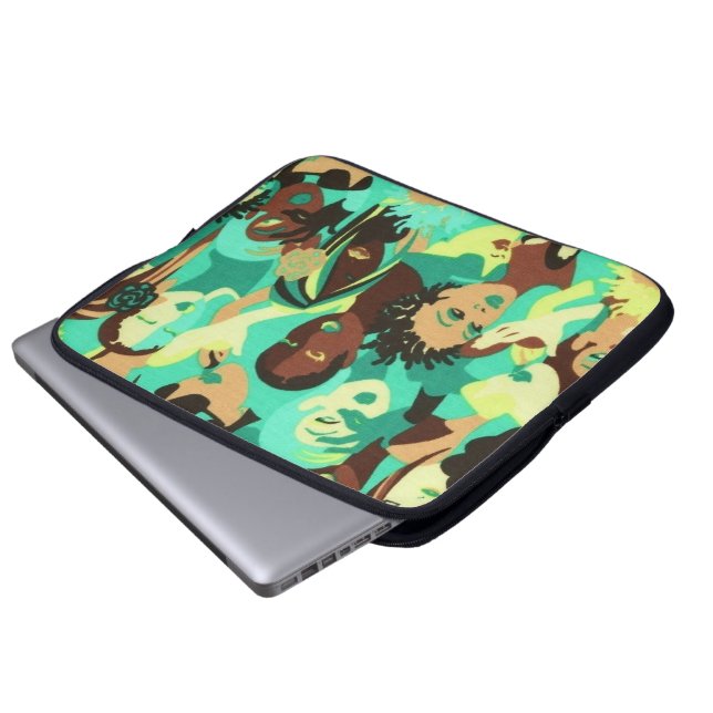 Colourful Hair Design Afrocentric Laptop Sleeve (Front Bottom)