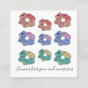 Colourful Hair Piece Tie Shop Square Business Card
