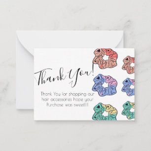 Colourful Hair Piece Tie Shop  Thank You Note Card