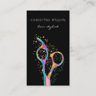 colourful hairdresser scissor logo business card