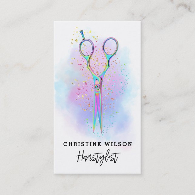  • colourful hairdresser scissors  business card (Front)