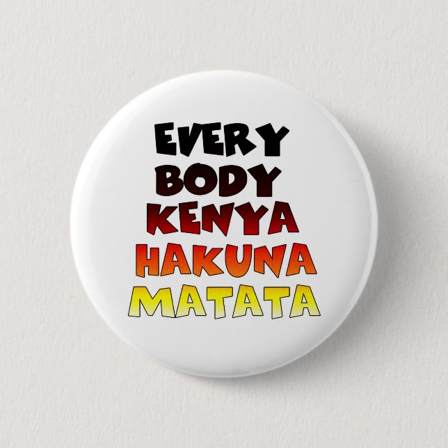 Colourful Hakuna Matata: A Kenyan Celebration 6 Cm Round Badge (Front)